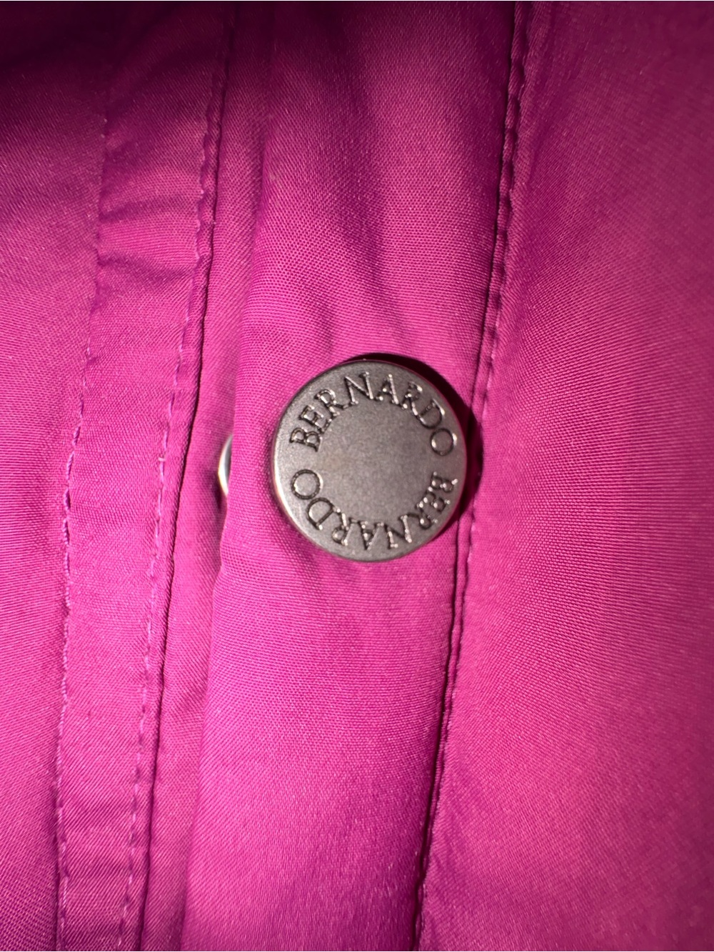 Bernardo XL  Magenta Down Puffer Vest Fox Fur Hood Winter Ski - Picture 10 of 11